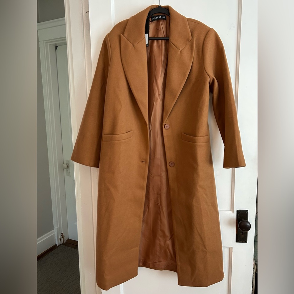 Womens Camel Long Coat